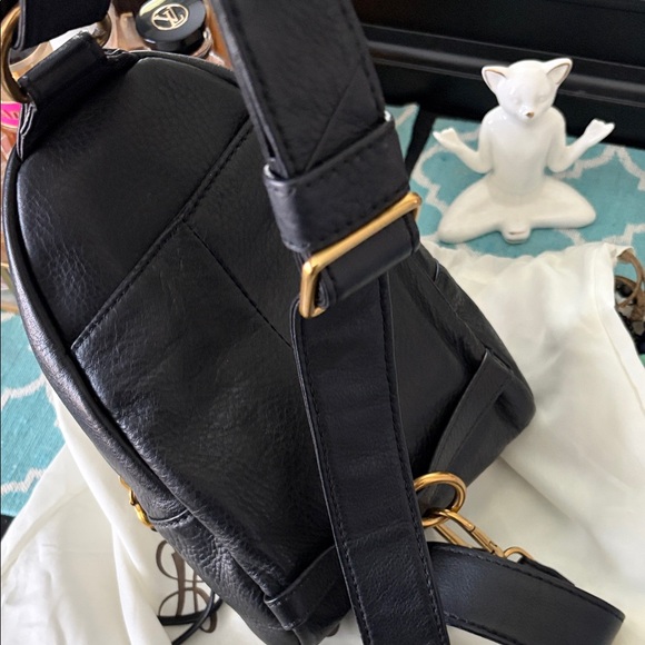 HOBO Black Leather Crossbody Sling with Gold-Tone Accents - Picture 8 of 8